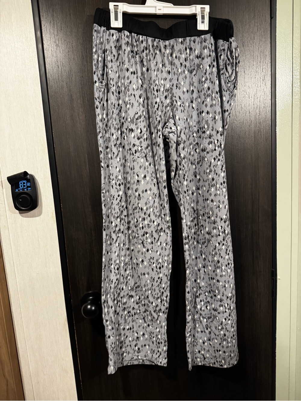 Lucky Brand Gray & Black Patterned Wide-Leg Pajama Pants